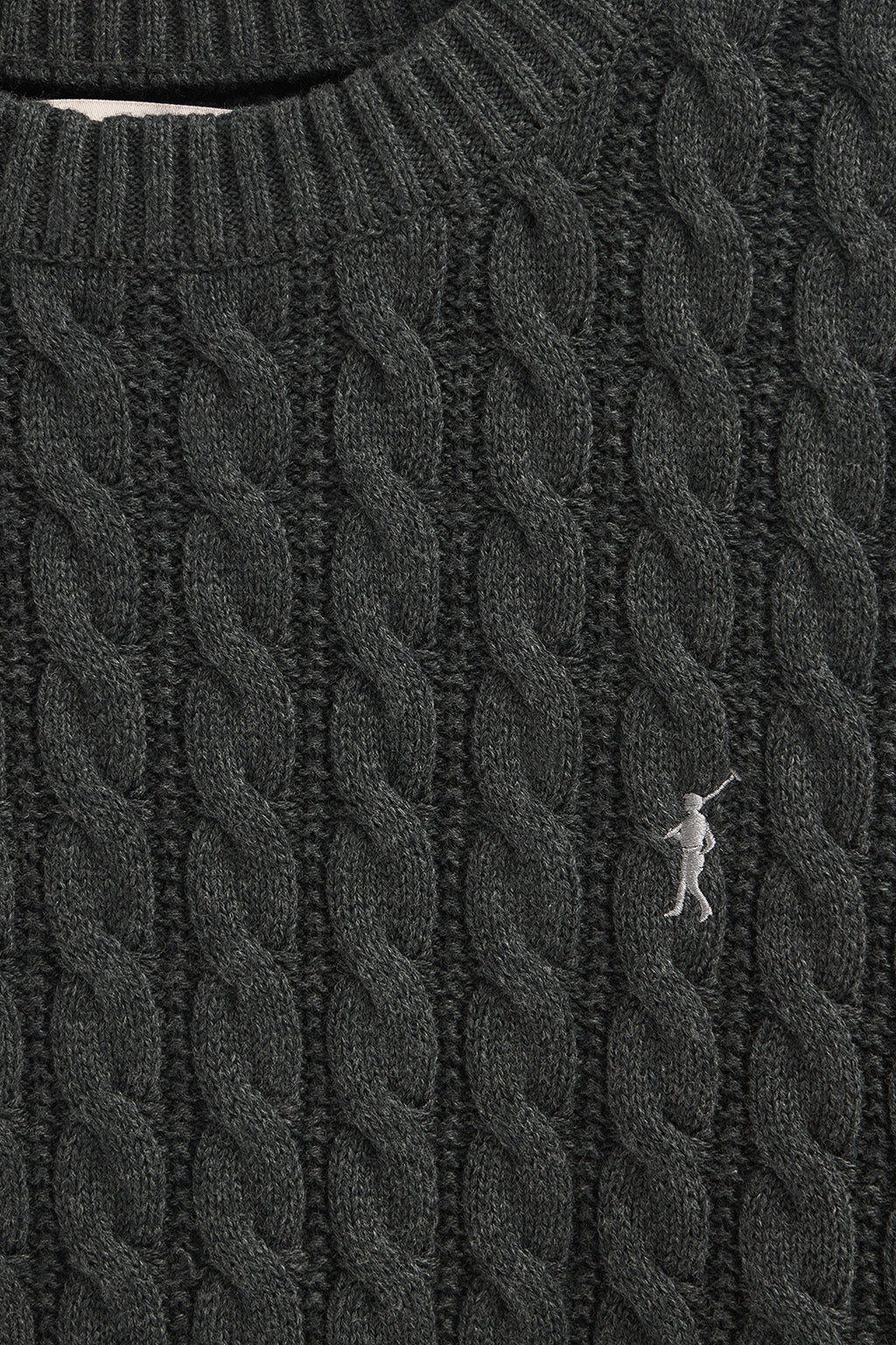 Dark-grey-marl cable-knit vest Polo Club - Image 6