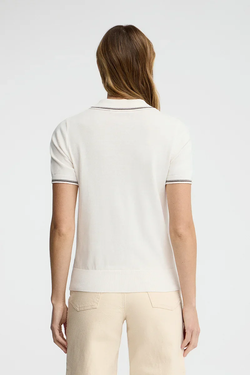 Nude short-sleeve jumper with polo collar and Rigby Go embroidery - Image 5