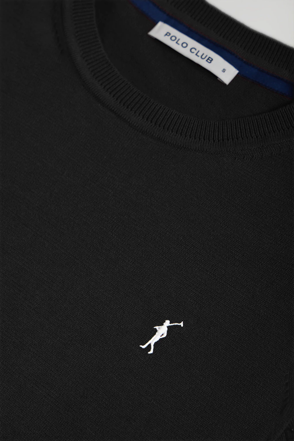 Black round-neck basic knit jumper with Rigby Go logo - Image 6