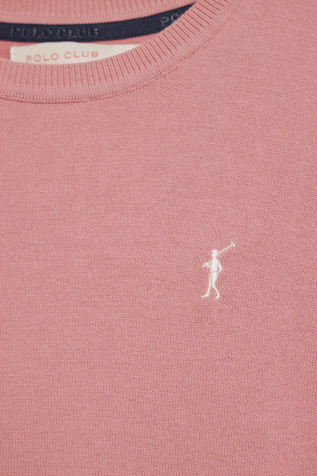 Dusty-pink short-sleeve round-neck knit jumper with Rigby Go embroidery - Image 6