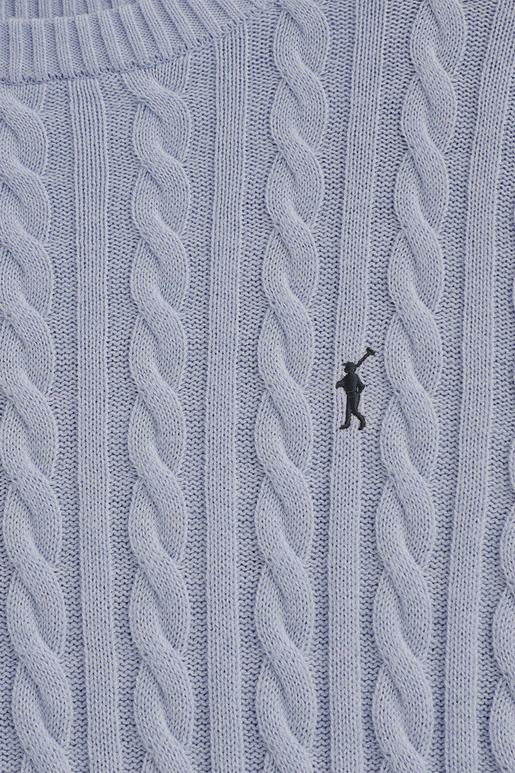 Light-blue round-neck wool-blend jumper with Rigby Go embroidery - Image 6