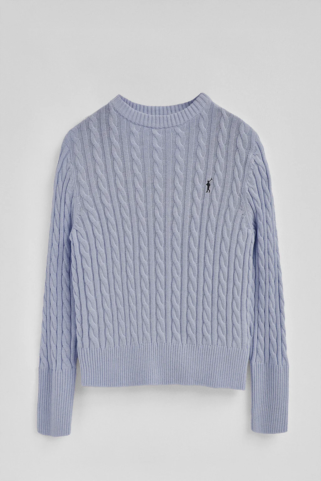Light-blue round-neck wool-blend jumper with Rigby Go embroidery - Image 7