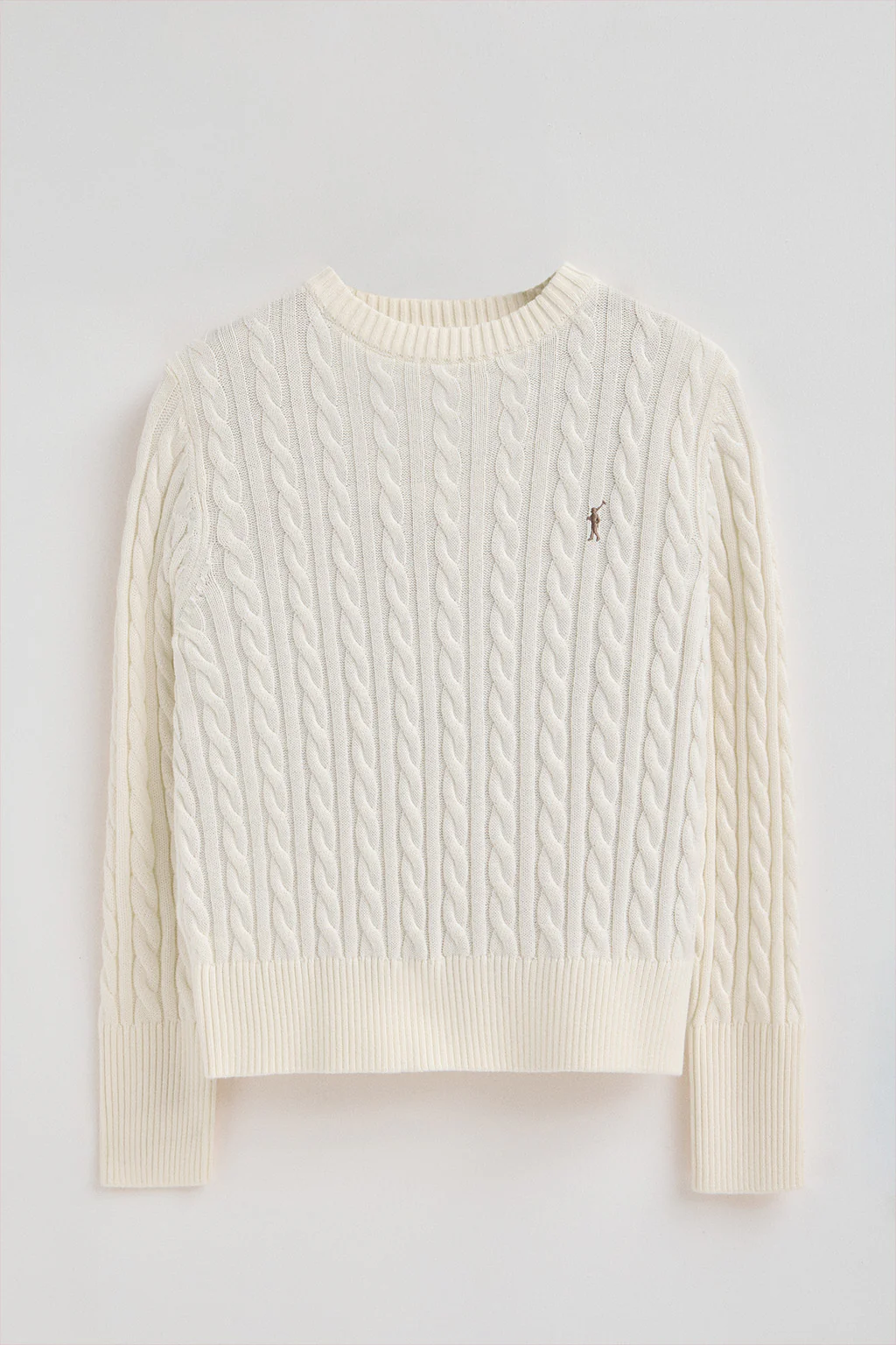Nude round-neck wool-blend jumper with Rigby Go embroidery - Image 8