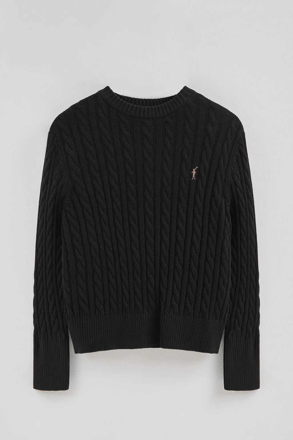 Black round-neck wool-blend jumper with Rigby Go embroidery - Image 5