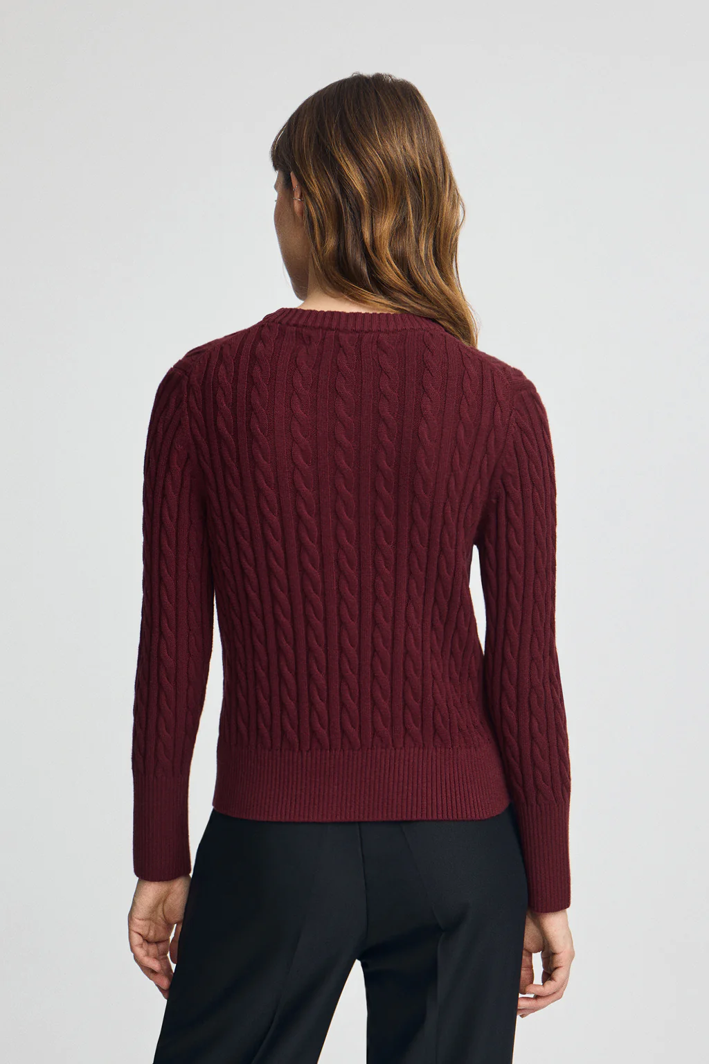 Maroon round-neck wool-blend jumper with Rigby Go embroidery - Image 4