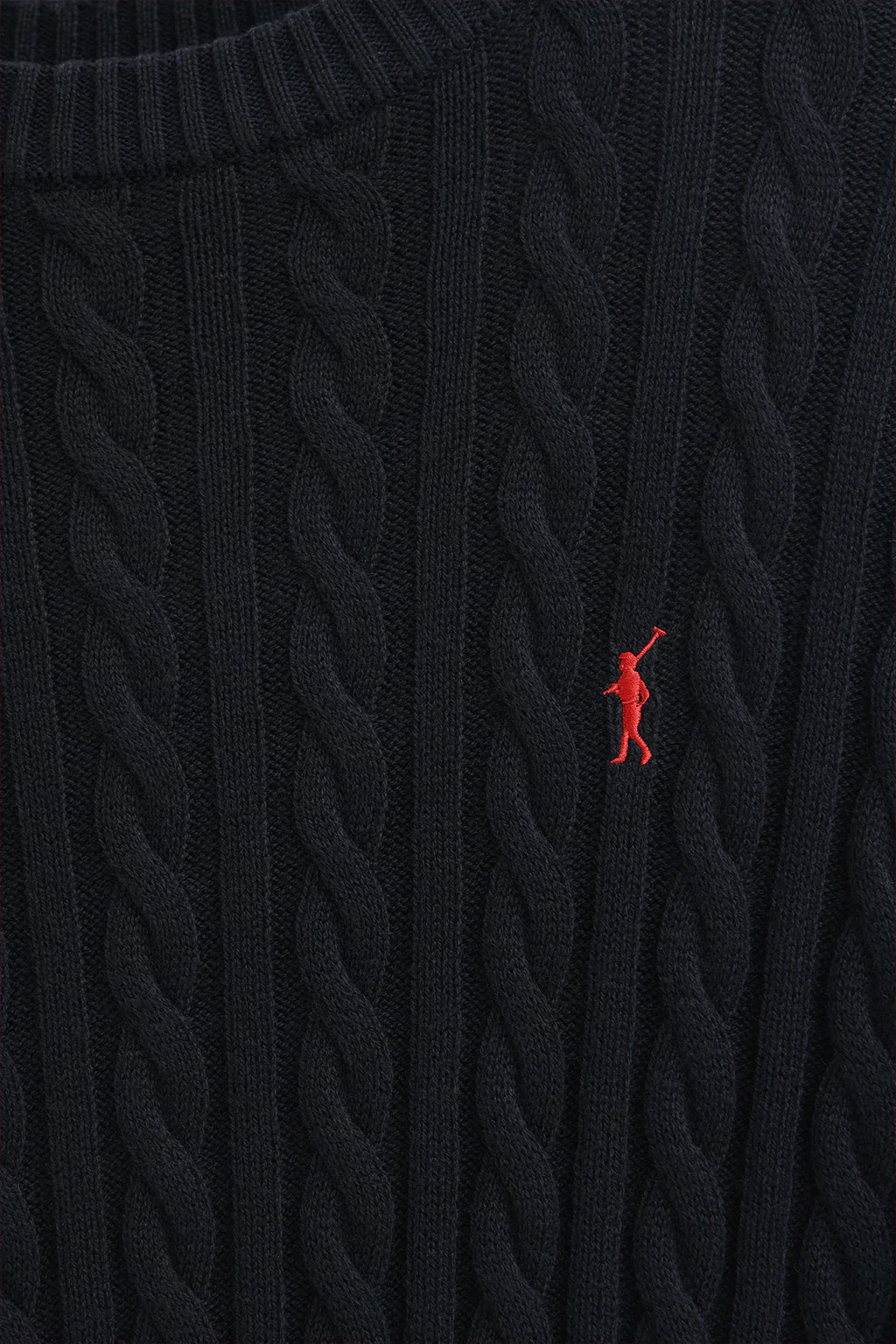 Navy-blue round-neck wool-blend jumper with Rigby Go embroidery - Image 7