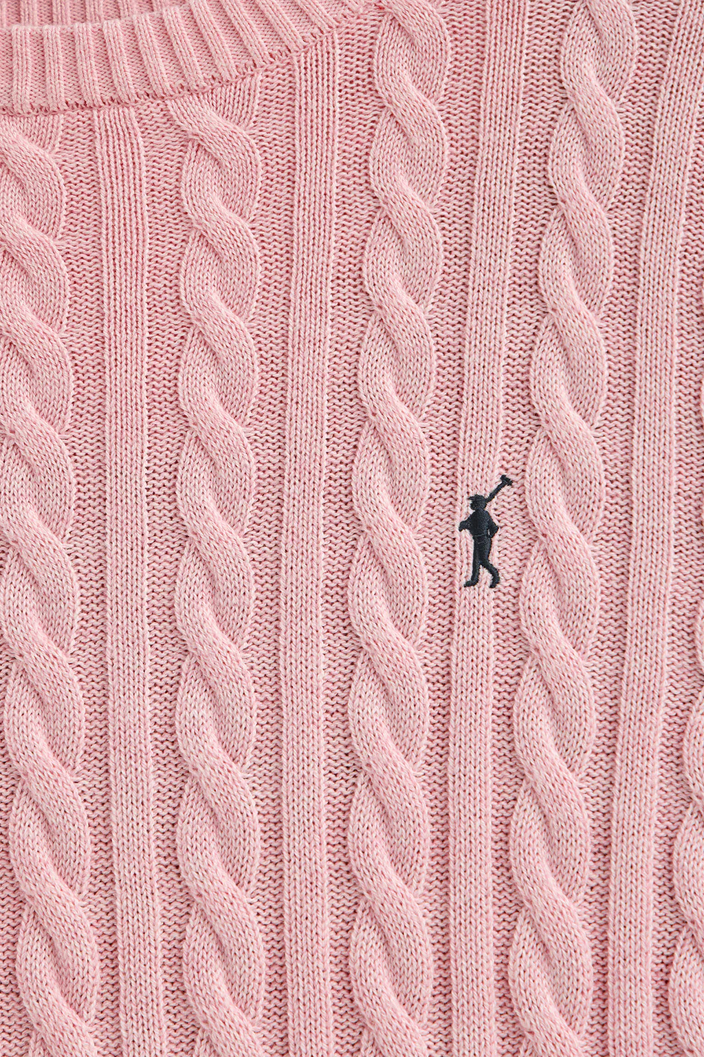Pink-marl round-neck wool-blend jumper with Rigby Go embroidery - Image 6