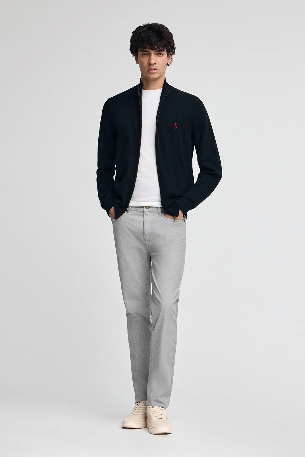 Navy-blue cotton cardigan with Rigby Go embroidery - Image 3