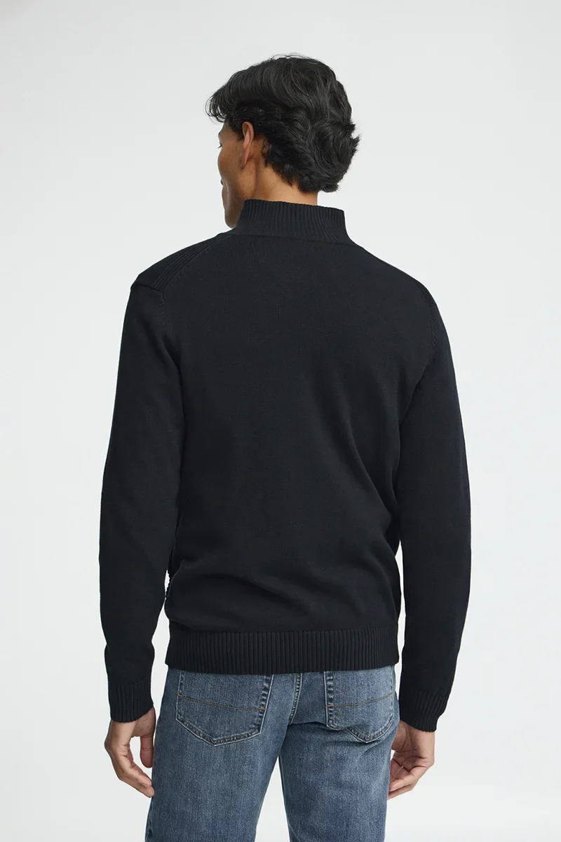 Navy-blue zip-up cardigan with Rigby Go logo - Image 5