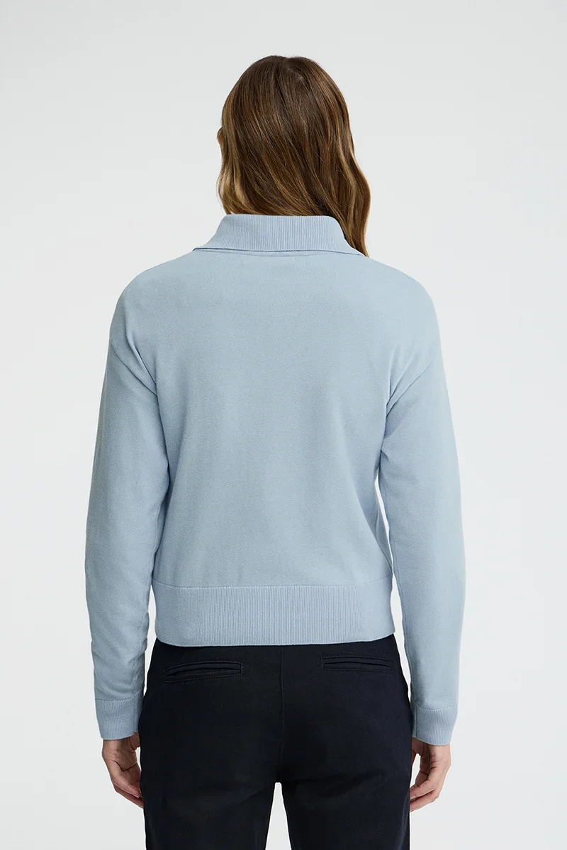 Light-blue zipped-neck jumper with Rigby Go embroidery - Image 5
