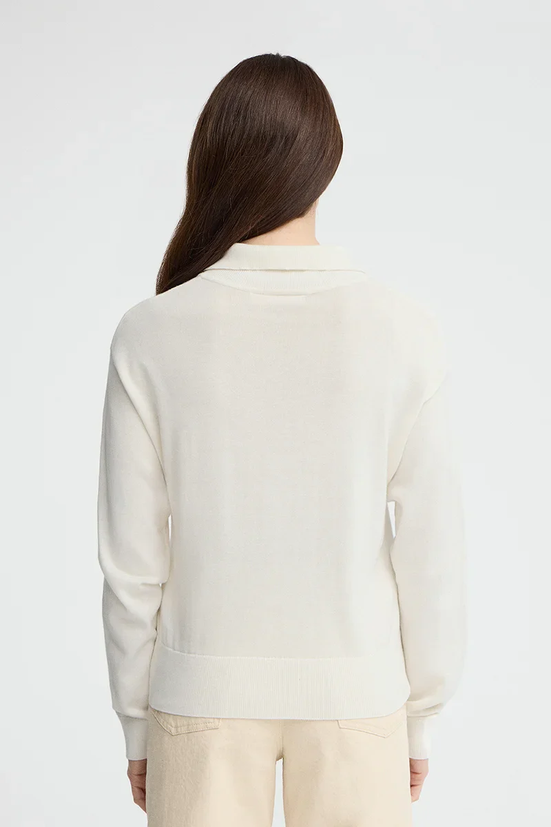 Nude zipped-neck jumper with Rigby Go embroidery - Image 4