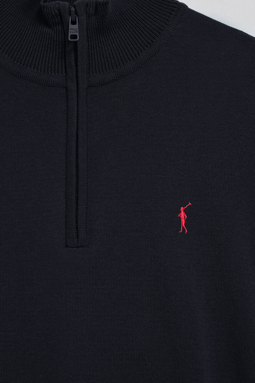 Navy-blue knit jumper with zip and Rigby Go embroidered logo - Image 6