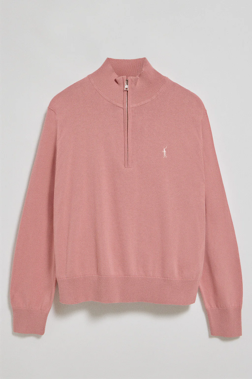 Dusty-pink half-zip knit jumper with Rigby Go embroidery - Image 5