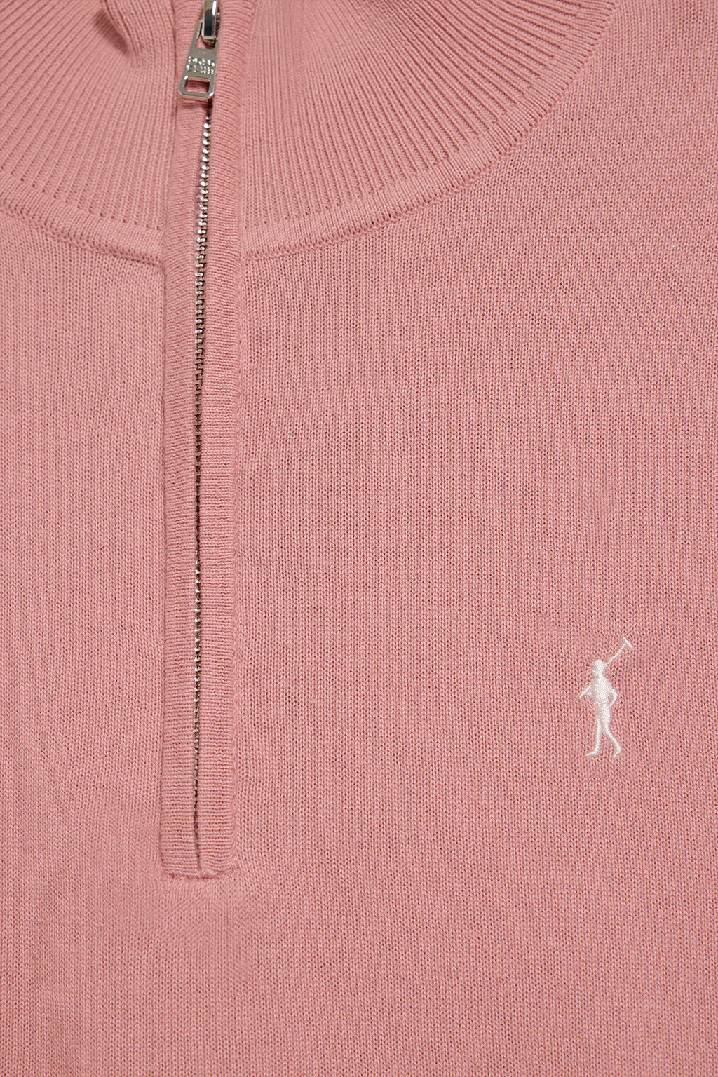 Dusty-pink half-zip knit jumper with Rigby Go embroidery - Image 6