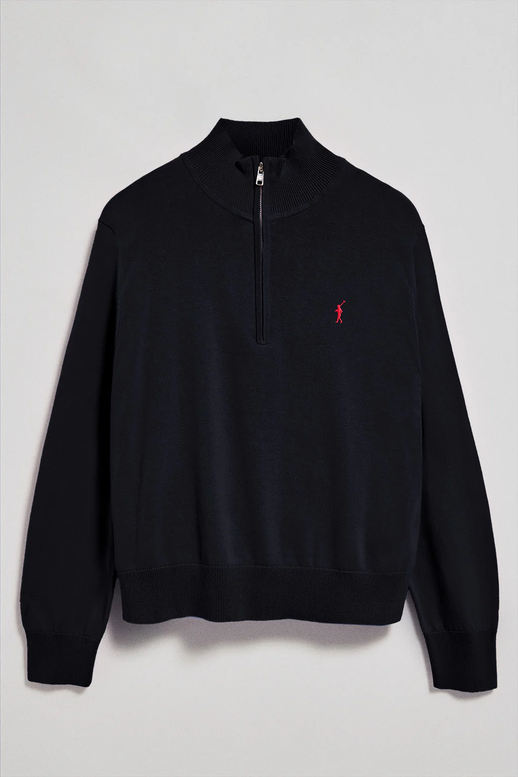 Navy-blue half-zip knit jumper with Rigby Go embroidery - Image 5