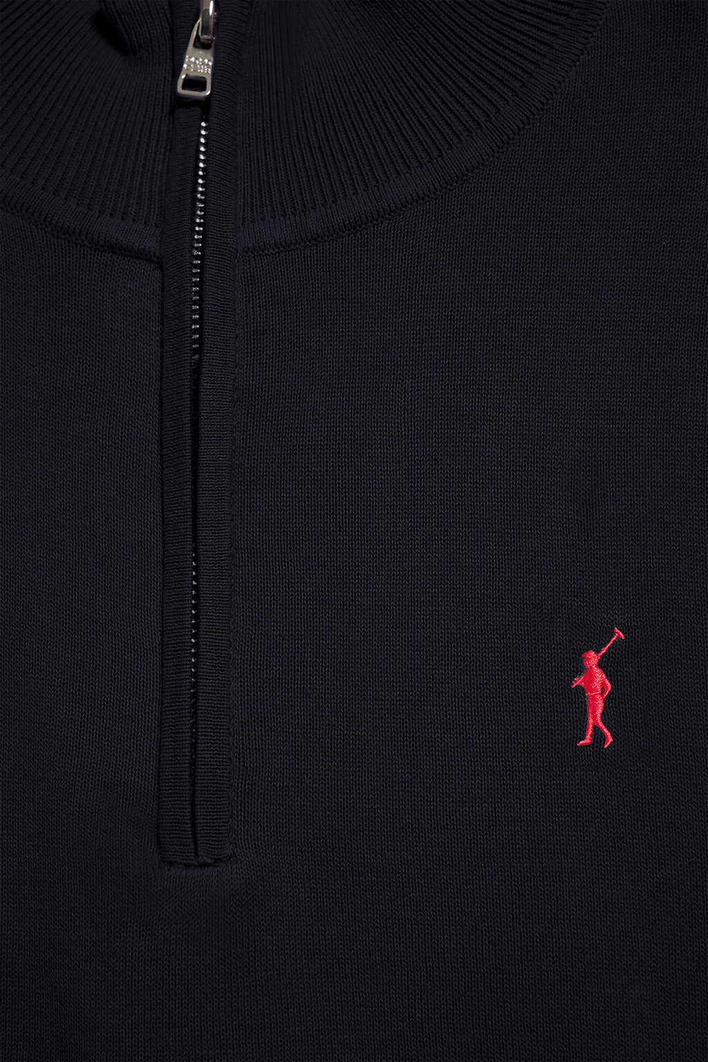 Navy-blue half-zip knit jumper with Rigby Go embroidery - Image 6