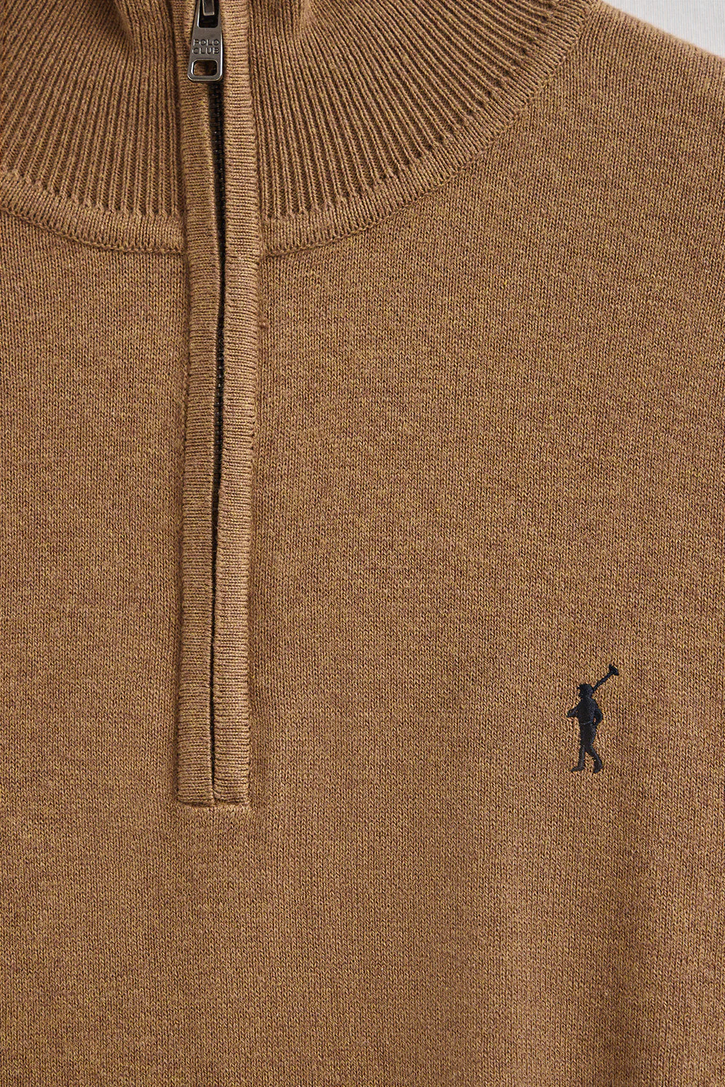 Camel-marl half-zip wool-blend jumper with Rigby Go embroidery - Image 6