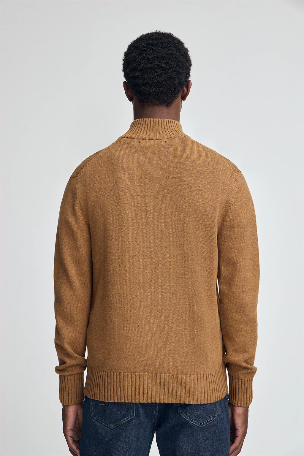 Camel-marl half-zip wool-blend jumper with Rigby Go embroidery - Image 4