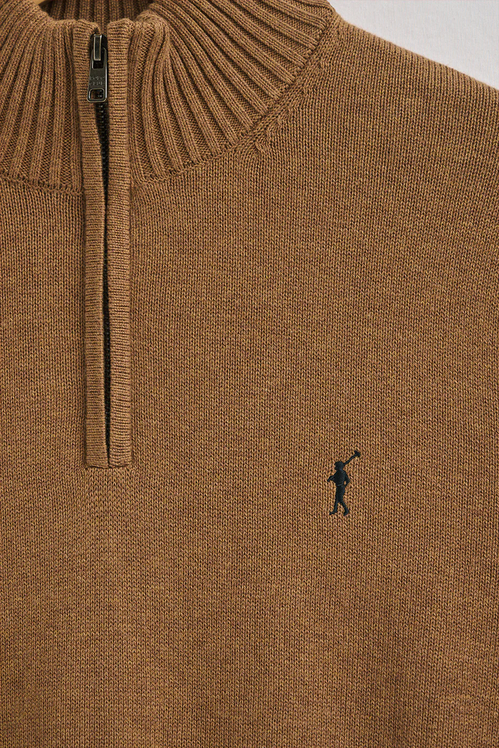 Camel-marl half-zip wool-blend jumper with Rigby Go embroidery - Image 6