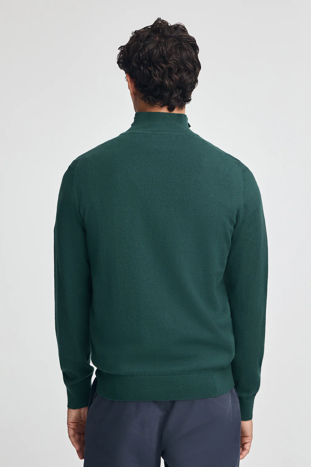 Emerald half-zip wool-blend jumper with Rigby Go embroidery - Image 4