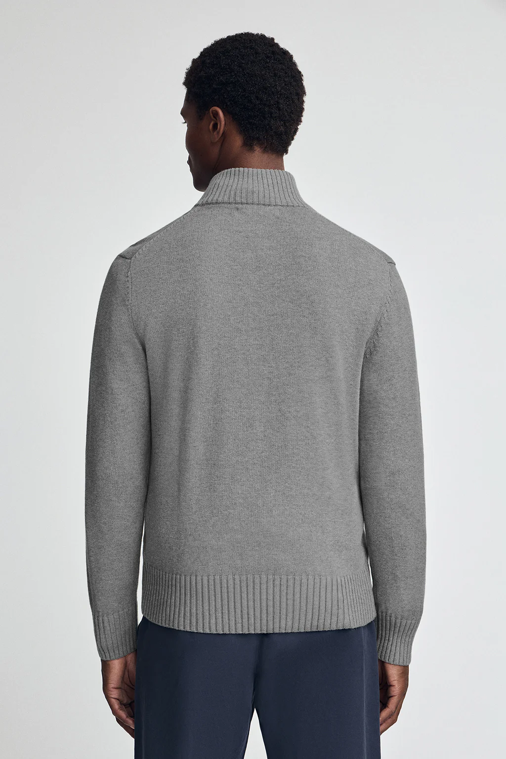 Grey-marl half-zip wool-blend jumper with Rigby Go embroidery - Image 4