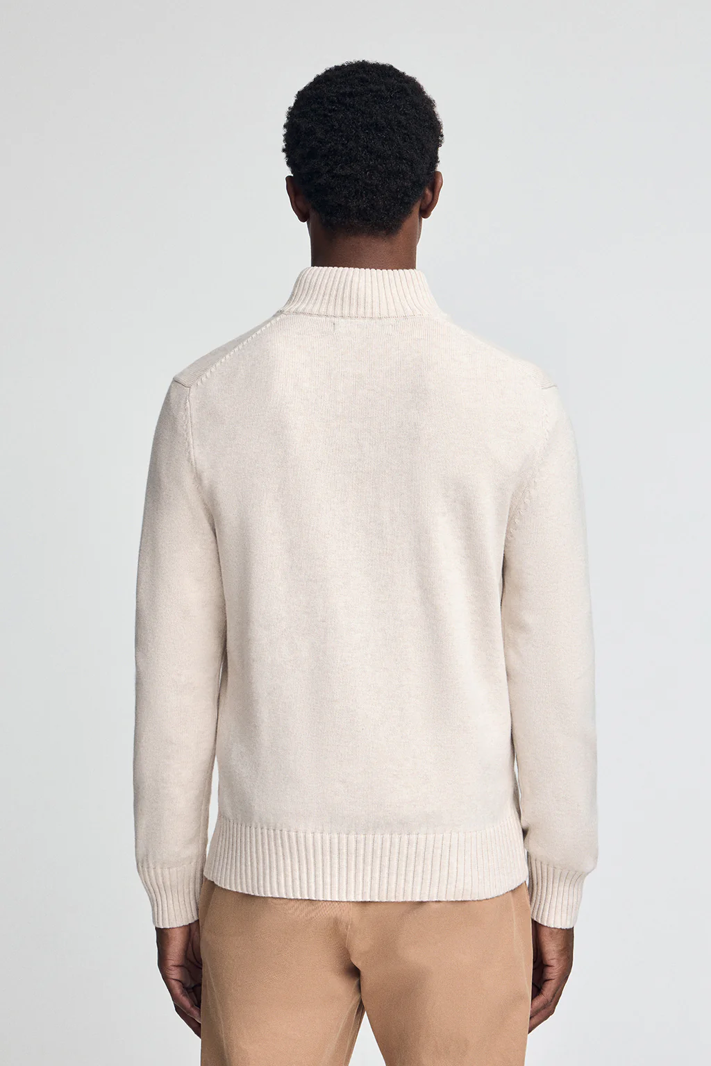 Nude-marl half-zip wool-blend jumper with Rigby Go embroidery - Image 4