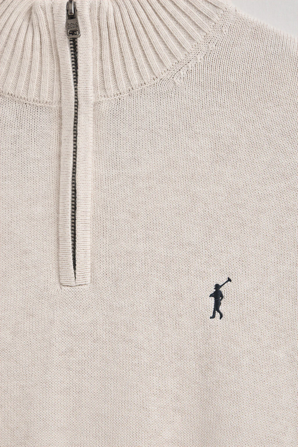 Nude-marl half-zip wool-blend jumper with Rigby Go embroidery - Image 6