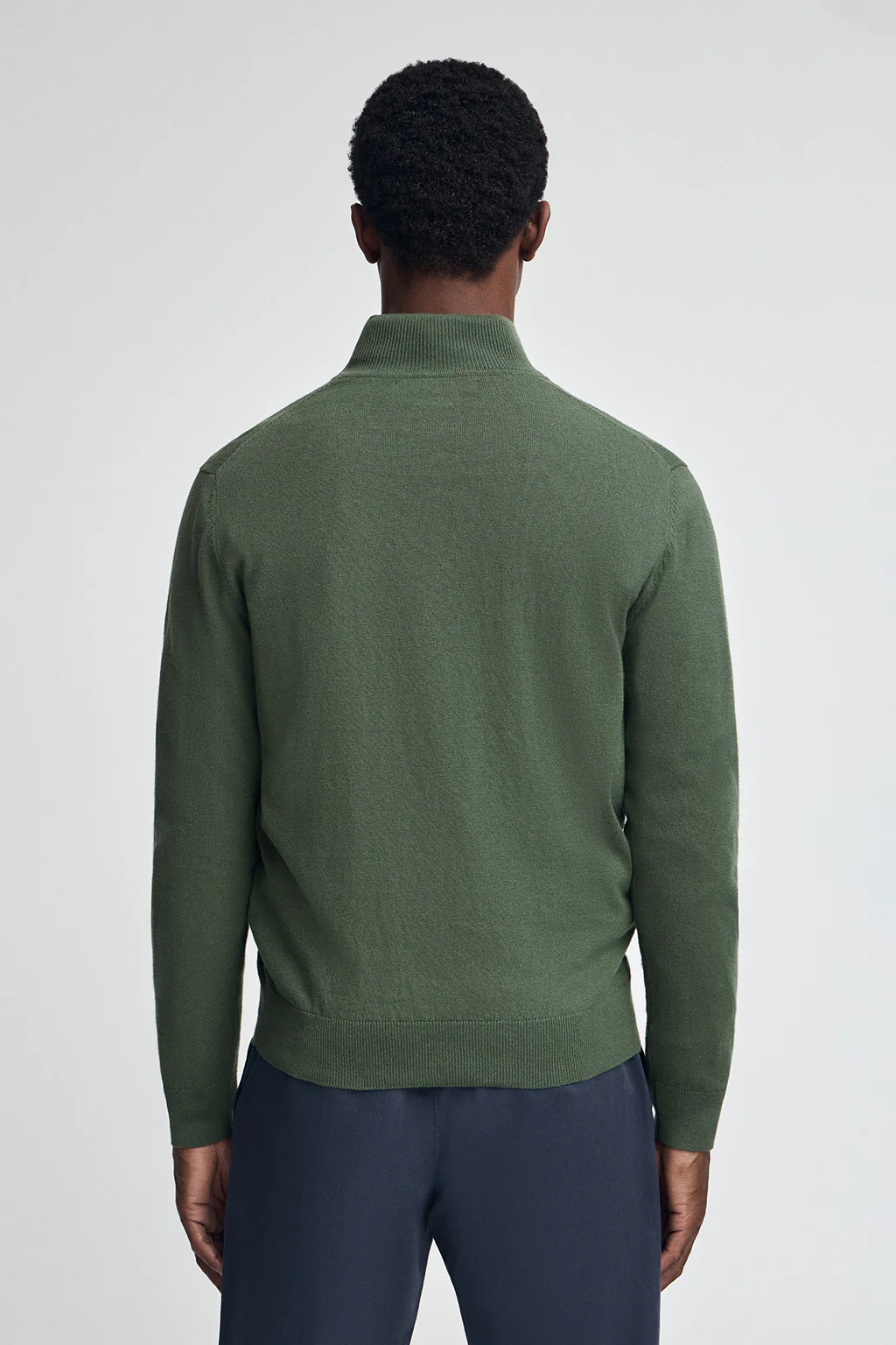Mud-green half-zip wool-blend jumper with Rigby Go embroidery - Image 4