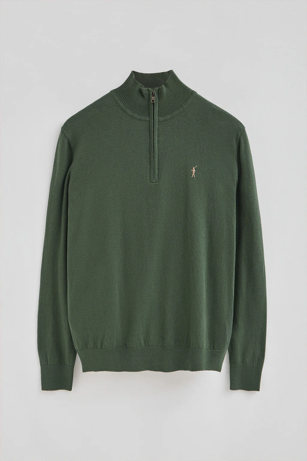 Mud-green half-zip wool-blend jumper with Rigby Go embroidery - Image 5