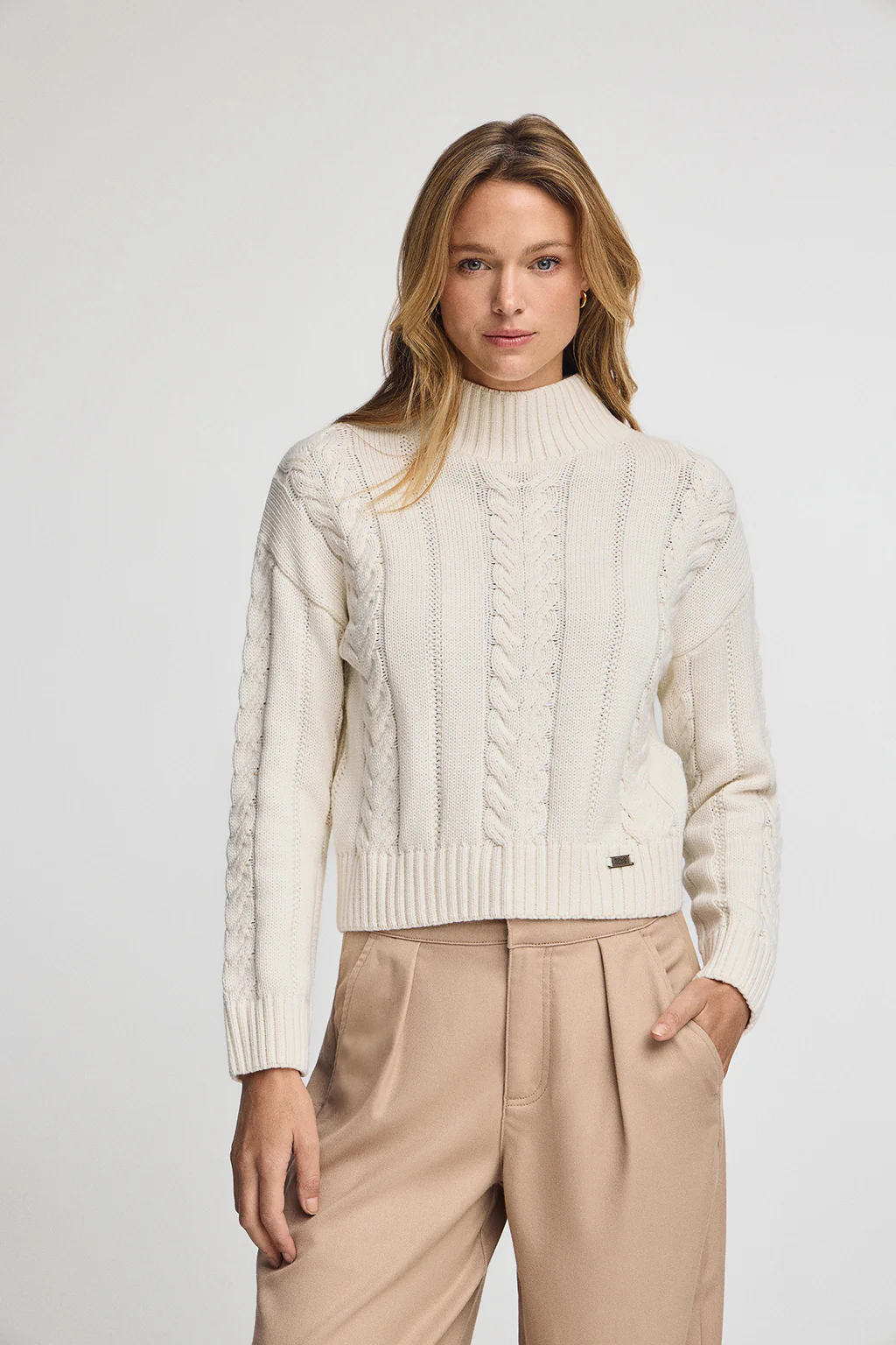Nude chunky-knit jumper Serena