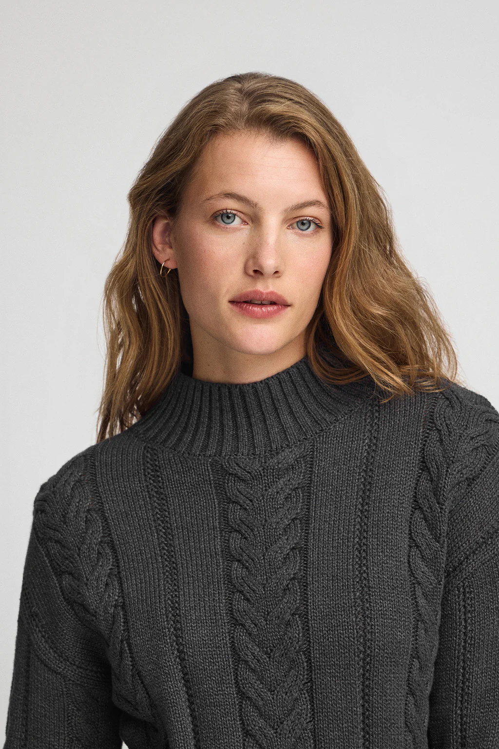 Dark-grey-marl chunky-knit jumper Serena - Image 3