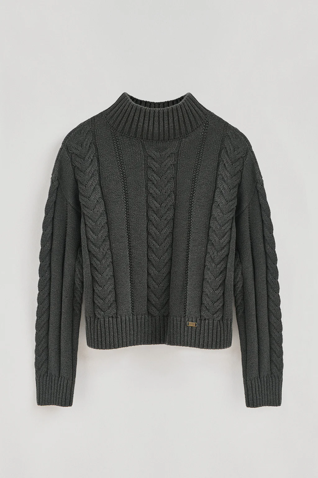 Dark-grey-marl chunky-knit jumper Serena - Image 9