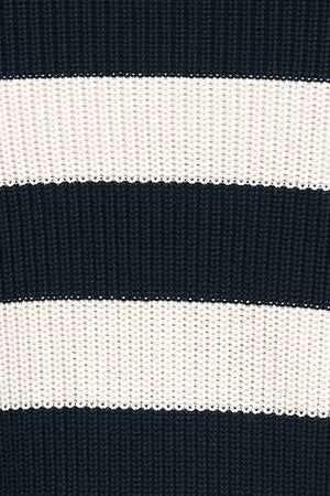 Striped jumper in navy blue and nude with Polo Club nautical patch - Image 10