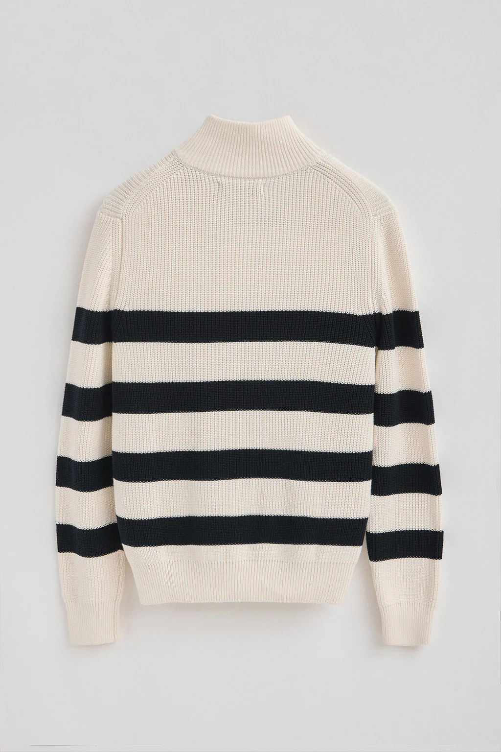 Striped jumper in nude and navy blue with Polo Club nautical patch - Image 8