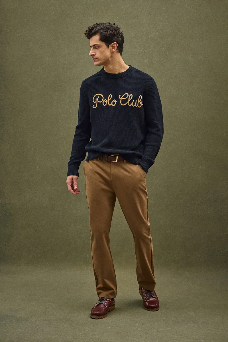 Navy-blue relaxed-fit jumper with Polo Club graphic design - Image 2