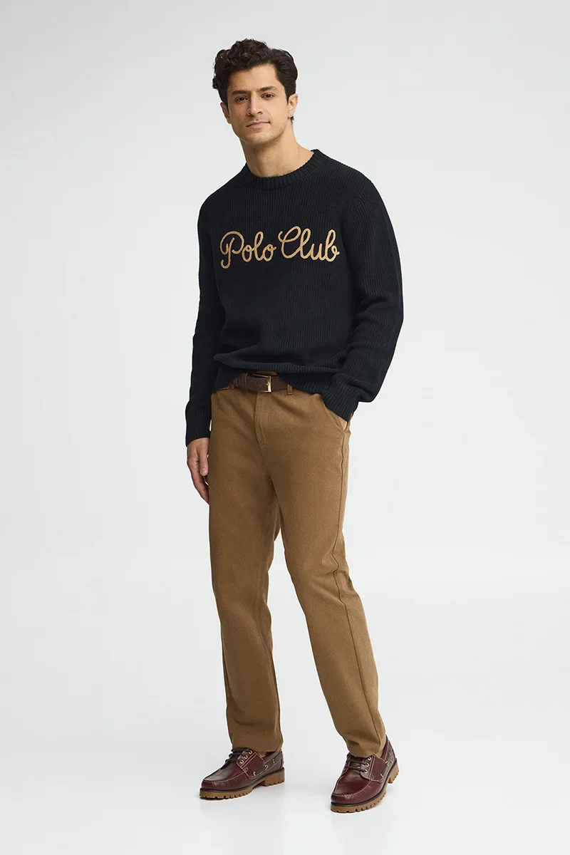 Navy-blue relaxed-fit jumper with Polo Club graphic design - Image 4