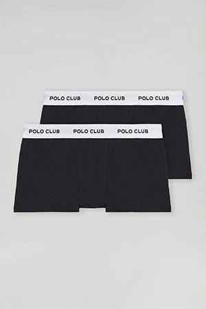 2 Pack of black boxers with Polo Club logo - Image 5