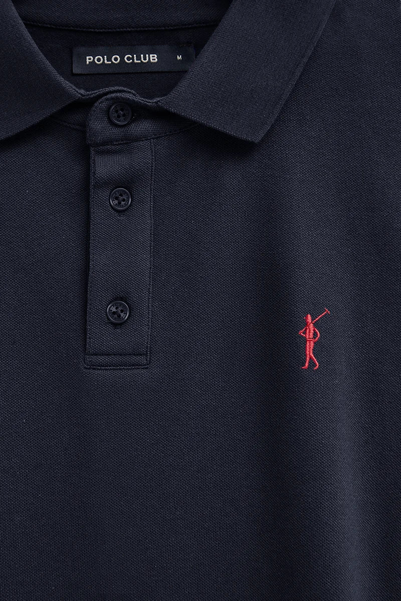 Men’s 2-pack polo shirts in navy blue and light blue with slim fit and Rigby Go embroidery - Image 6