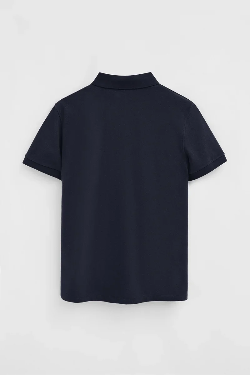 Men’s 2-pack polo shirts in navy blue and light blue with slim fit and Rigby Go embroidery - Image 7
