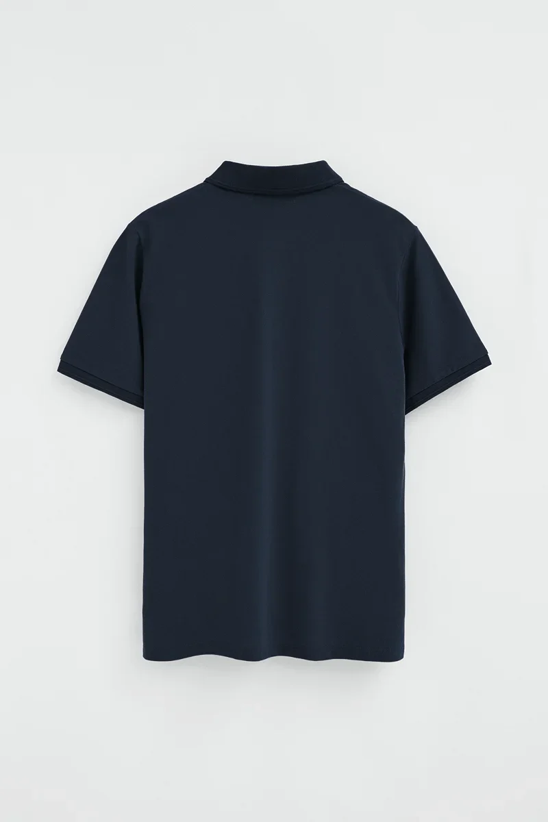 Men’s 2-pack polo shirts in navy blue and white with short sleeves and Rigby Go embroidery - Image 7