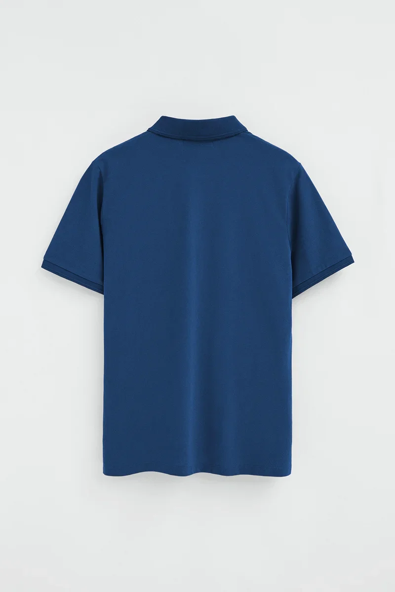Men’s 2-pack polo shirts in indigo blue and bottle green with short sleeves and Rigby Go embroidery - Image 7