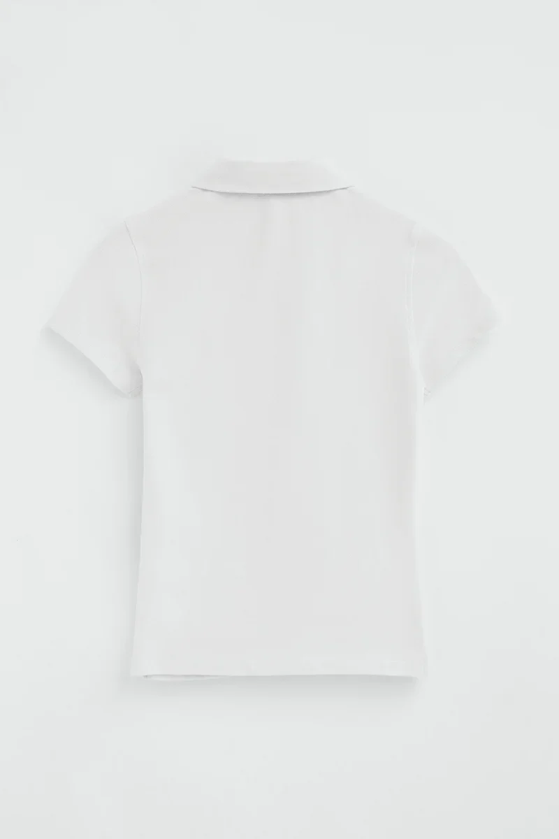 Women’s 2-pack polo shirts in light blue and white with short sleeves, slim fit and Rigby Go embroidery - Image 4