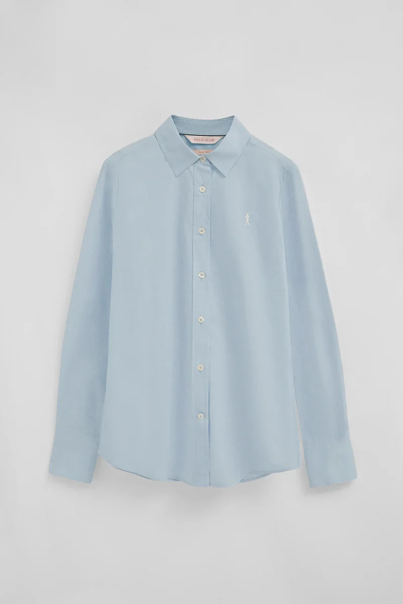 Women’s 2-pack shirts in white and light blue with slim fit and Rigby Go embroidery - Image 5