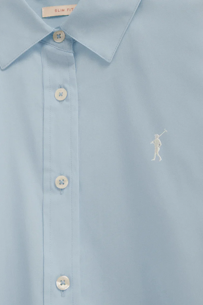 Women’s 2-pack shirts in white and light blue with slim fit and Rigby Go embroidery - Image 6