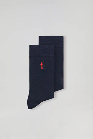2 Pair pack of navy blue socks with Rigby Go logo - Image 7