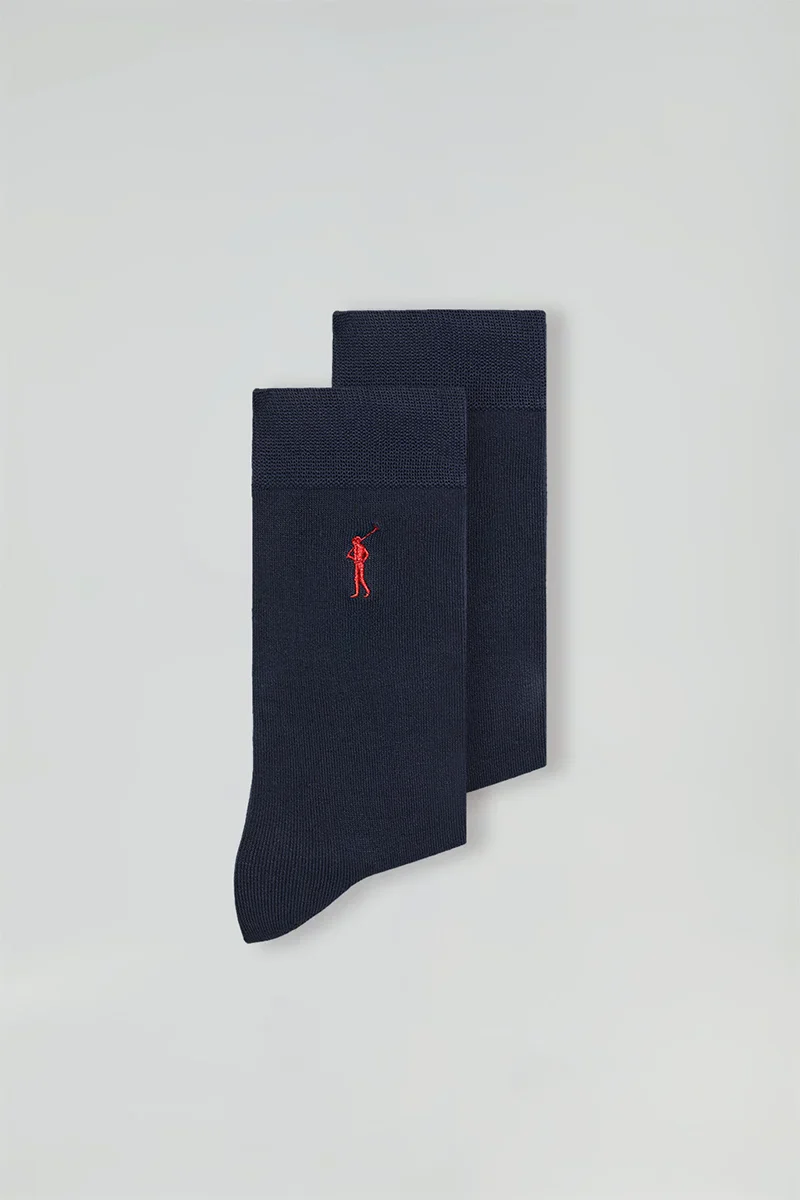 Men’s 2-pack navy-blue socks with Rigby Go logo - Image 6