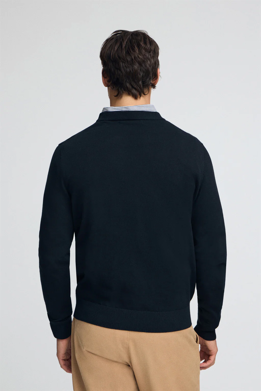 Men’s 2-pack cotton jumpers in navy and light blue marl with round neck and Rigby Go embroidery - Image 10