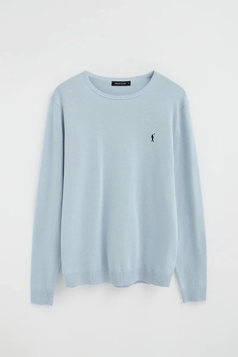 Men’s 2-pack jumpers in navy and light blue with round neck and Rigby Go logo - Image 2