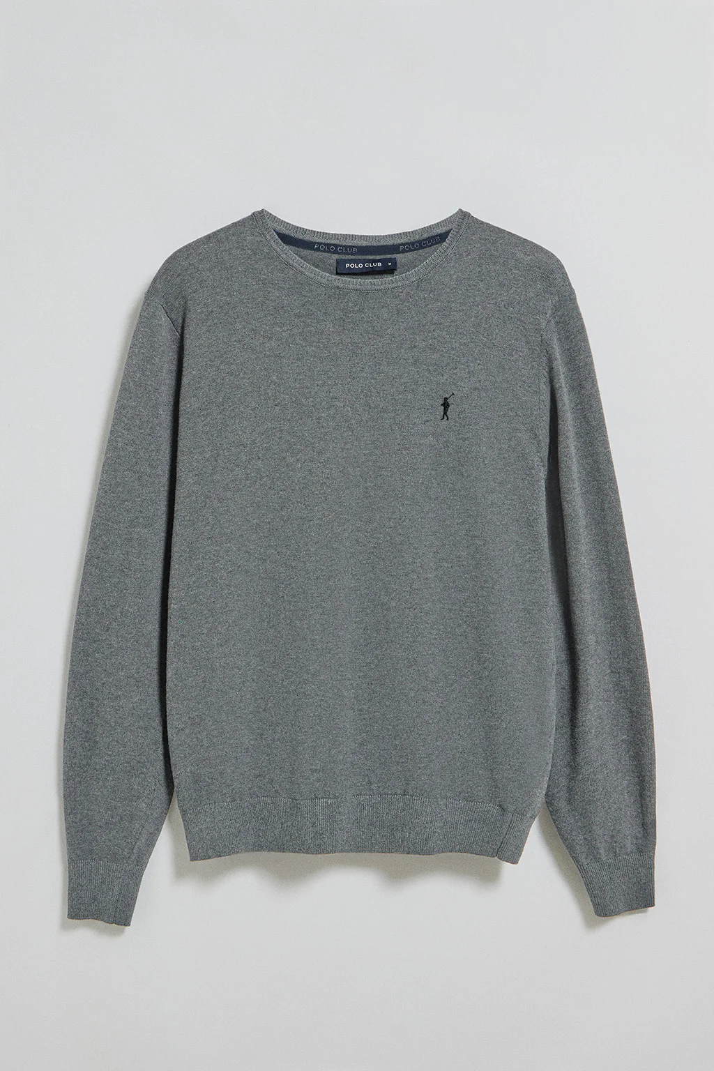 Round-neck knit jumper with Rigby Go embroidery 2 pack (black and grey marl) - Image 2