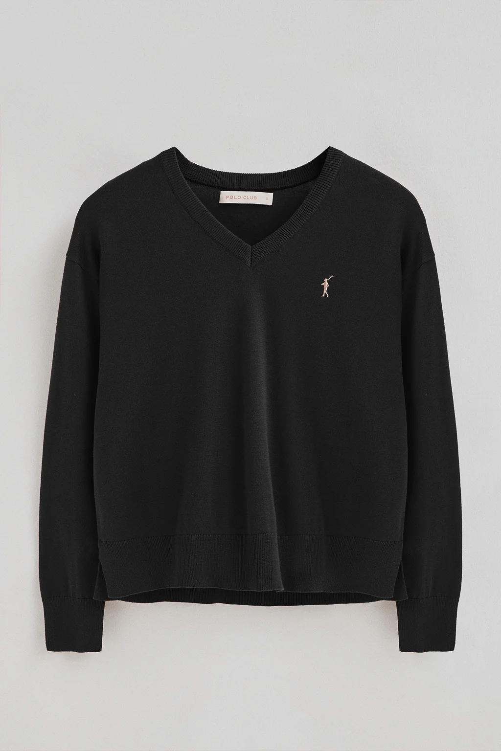 Women’s 2-pack cotton knit jumpers in black and pink marl with V-neck and Rigby Go embroidery - Image 11